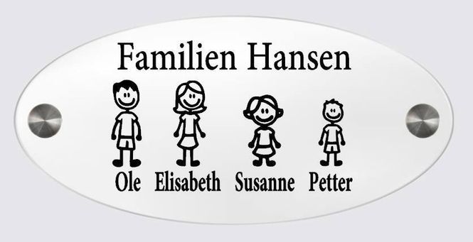 Hovedbilde Acrylskilt- Familie, Figurer m/navn