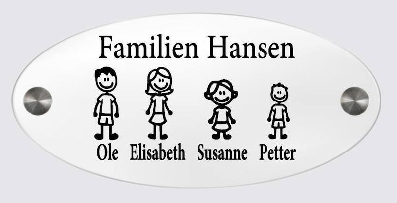 Acrylskilt- Familie, Figurer m/navn