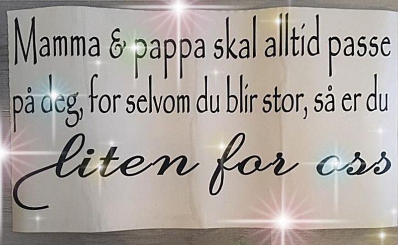 Mamma og pappa skal alltid passe på deg
