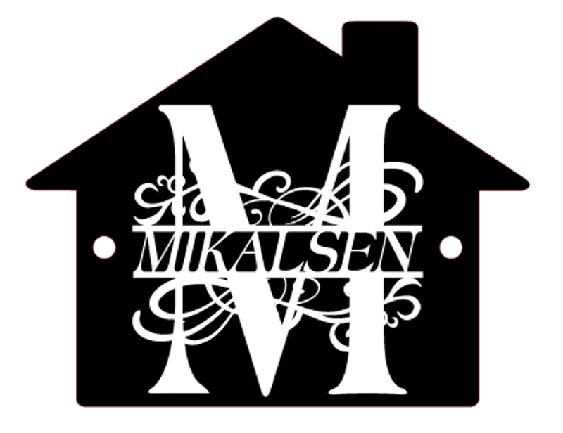 Akrylskilt - Hus med monogram