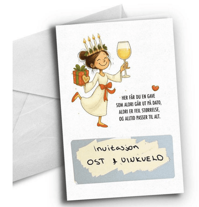 Hovedbilde Julekort med Skrapefelt - Luciadamen