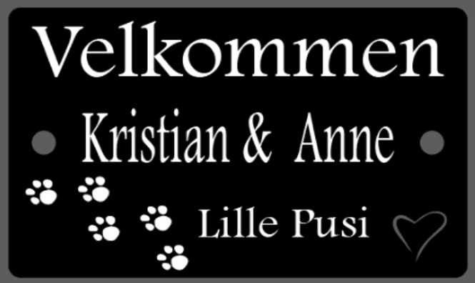 Hovedbilde Veggskilt m/inngravert hjerte /poter