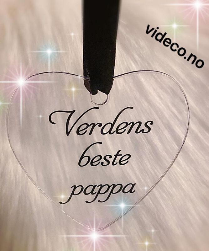Hjerte m/bånd og tekst