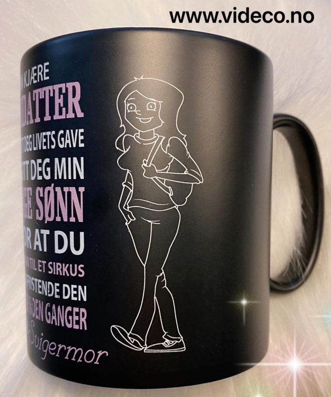 Kopp- Til min kjære svigerdatter fra svigermor - sort