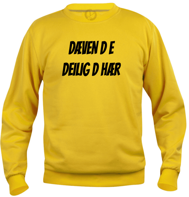 Hovedbilde Collagegenser gul - Dæven d e deilig d hær