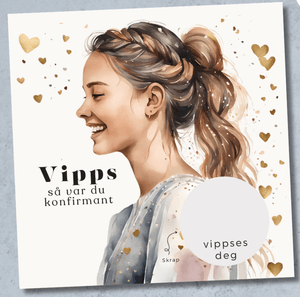 Hovedbilde Vipps konfirmasjonskort - Hjertejente gull 