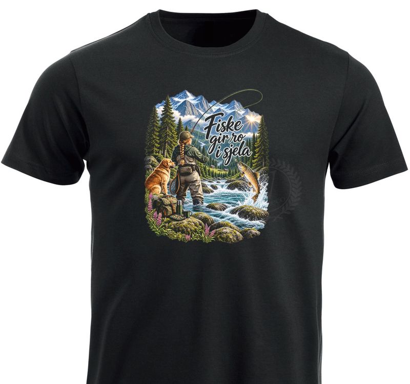 T-shirt / hoodie - Fiske gir ro i sjela (dame)