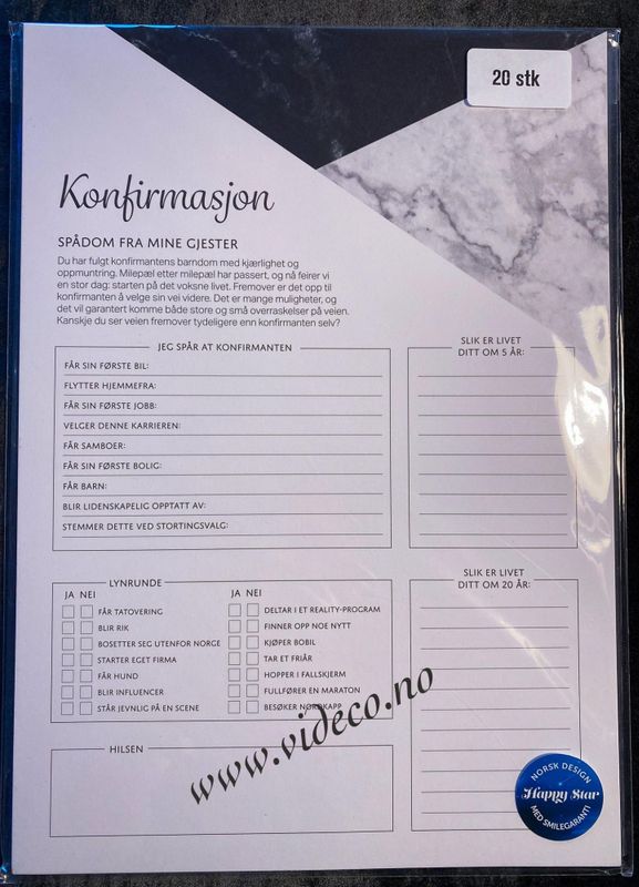 Spådomsark, sort marmor